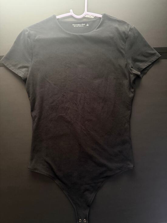 Abercrombie & Fitch Tops - Abercrombie & Fitch Women’s L Black Bodysuit – Soft A&F Short‑Sleeve Top